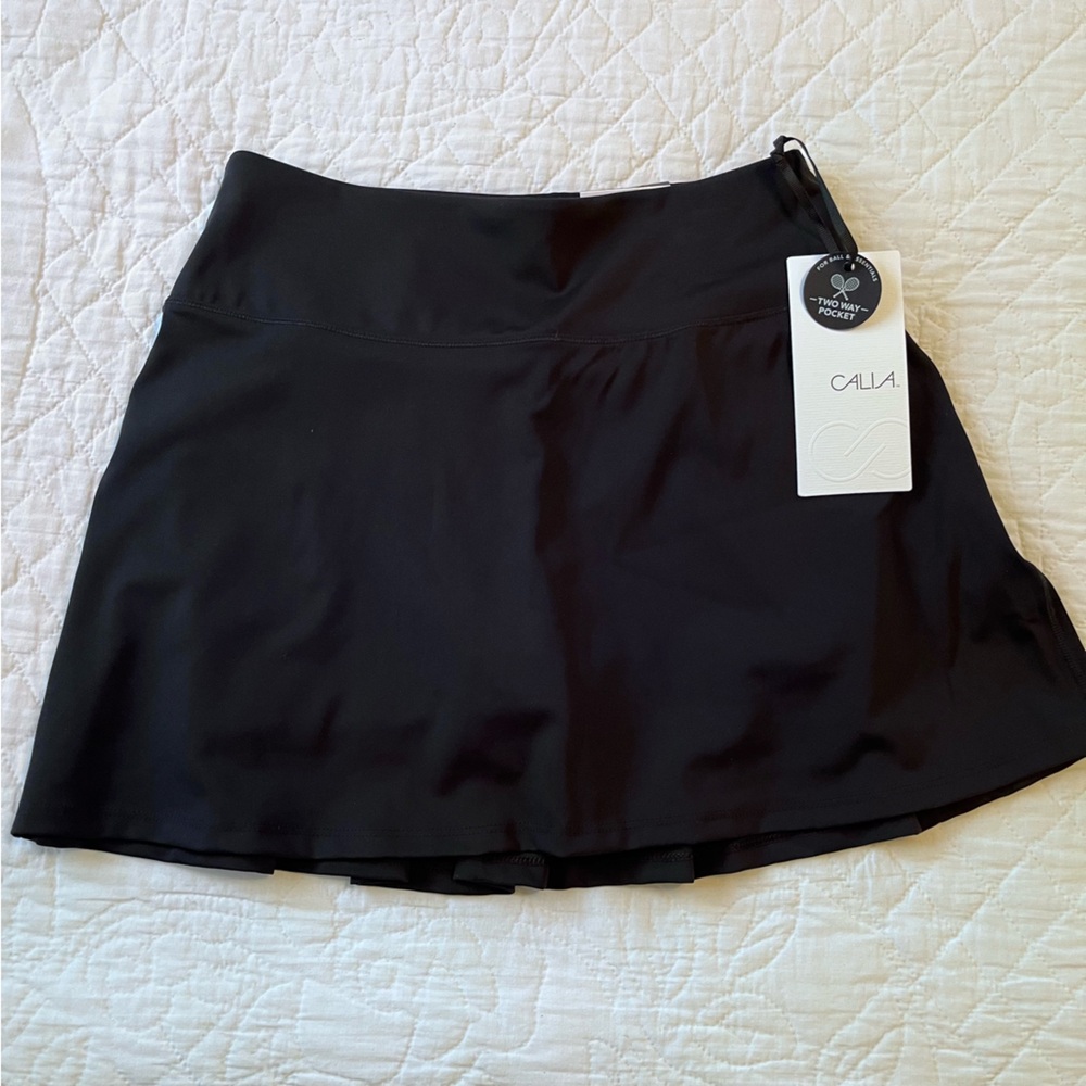 *NWT* CALIA Black High-Rise Back Pleat Skirt XS, Tennis Golf Pickleball Athletic